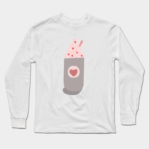 Strawberry Milkshake Long Sleeve T-Shirt by artoftilly